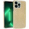 N NEWTOP 3in1 Cover Compatibile APPLE IPHONE 13 PRO, Custodia Case GLITTER Brillantini Paper Interno Bling TPU + PC Flessibile Morbida Case Posteriore Lucida Protezione Fotocamera (Gold)