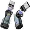 TiMOVO 2 Pack USB C Magnetico Adattatore, Ricarica PD 240W, Trasferimento Dati, Rotazione di 180° C a C ad Angolo Retto per iPad/iPhone, Grigio