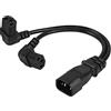 CERRXIAN Cavo di alimentazione di estensione da 1FT C14 a 2 x C13 Y Splitter, UPS Server IEC 320 C14 Maschio a Up Angle Dual C13 Female Power Cord