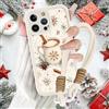 Krdvekm Cover con Cordino per iPhone 15 Pro 6,1'' Natale Winter, Silicone Bianco Custodia Aesthetic Christmas Print Femmina Mädchen Modello Disegni Collana Protezione Fotocamera Protettiva Case