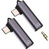 Kefiany Adattatore USB C a 3,5 mm (2 pezzi) microfono audio jack per Apple iPhone 15 DAC compatibile con Samsung