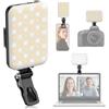 BDDFOTO - Luce per selfie 5 W con batteria da 2500 mAh, clip portatile, dimmerabile 10-100%, CRI ≥95, 500 lm, luce video per TikTok, vlogging, fotografia e videoconferenze