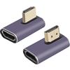 RIIEYOCA Adattatore da maschio a femmina a 90 gradi, angolo sinistro e destro, 8 K,da 48 Gbps, HDTV 2,1 UHD, supporta 8 K a 60 Hz, 4 K a 120 Hz, compatibile con, HDR, laptop ARC, Roku TV (2