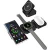 KU XIU Caricatore Wireless per Samsung, 3 in 1 Stazione Ricarica Pieghevole Magnetica per Galaxy S25 Ultra S24 S23 S22 Note Z Fold Flip, Ricarica Wireless per Galaxy Watch Ultra 7 6 5 4 Galaxy Buds