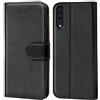 Verco custodia per Samsung Galaxy A70, Case per Galaxy A70 Cover PU Pelle Portafoglio Protettiva, Nero