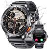SLOKSFil Smartwatch Uomo con ET/HRV/SIRI, 1,43 AMOLED con Chiamate Bluetooth Militare Orologio Intelligente Fitness/24H Cardiofrequenzimetro SPO2/100+ Modalità Sport/IP68Impermeabile /Sonno/per iOS Android