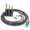 Yaowanguan MMCX Bilanciato Cavo con Adattatore da 4.4mm,2.5mm,3.5mm per Sennheiser IE200 IE300 IE600 IE900 Cuffie,IE200/300/600/900 3 in 1 Ricambio Cuffie Aggiornamento Filo(Grigio)