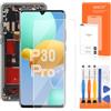 AGCUT Display LCD per Huawei P30 Pro Schermo LCD per Huawei P30 Pro VOG-L09 VOG-L29 VOG-AL00 6,47 Schermo di Ricambio Digitalizer Touch Screen Assemblea con Strumenti (Senza Schermo Curvo, Senza Impronta)