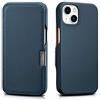 Mobiskin Cover compatibile con Apple iPhone 13 MINI (5,4 pollici), Custodia con vera pelle, Case ultra-sottile, Custodia protezione, Blu, Azzurro