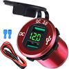 BCEY 12V / 24V USB Auto Presa Veloce Carica Dual Caricabatteria da Auto USB Caricabatteria da Auto QC 3.0 Ricarica Rapida Impermeabile Auto Adattatore per Moto, Roulotte, Barca, Camion… (Red)