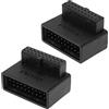 ECSiNG 2pcs USB 3.0 19/20 Pin 90 Gradi Adattatore maschio a femmina L Girare Presa ad angolo retto per scheda madre del computer (1 angolo verso l'alto e 1 angolo verso il basso)
