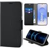 N NEWTOP Cover Compatibile con Samsung Galaxy S25 Plus, HQ Lateral Custodia Libro Flip Chiusura Magnetica Portafoglio Simil Pelle Stand Protezione Completa Case TPU Anti Urto Guscio Base (Nero)
