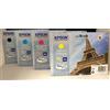 Epson 4 cartucce originali T7021 T7022 T7023 T7024 XL Torre Eiffel per Workforce Pro WP4015, WP4025, WP4095, WP4515, WP4525, WP4535, WP4545, WP4595
