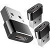 CLEM Provence Clem Tech Adattatore USB C a USB A [3 Pezzi] - Tipo C Femmina a USB Maschio, 480Mbps, Alluminio, Compatibile iPhone 16/15, Samsung Galaxy, Xiaomi, iPad, MacBook, PC, Ricarica Rapida OTG - Nero