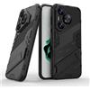 ESTH® Custodia per HUAWEI Pura 70 con Supporto [Compatibile con Supporto Magnetico per Auto] Cover Paraurti PC + TPU, Nero
