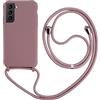 xingting EU Collana Porta Cellulare Compatibile con Custodia per Samsung Galaxy S21/S30-Custodia da Collo per Smartphone,Cover con Cordoncino da Indossare-Rosa Oro