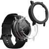 kwmobile 2x Custodia Rigida Smartwatch Compatibile con CMF Watch 3 Pro Cover - Case Vetro Temperato Orologio Fitness - trasparente/nero