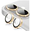 Oelrstfe Pellicola Fotocamera per iPhone 16/16 Plus,Posteriore Obiettivo Protezione Vetro Temperato,HD Trasparente Lente Schermo,Durezza 9H Anti-graffio Ultra Resistente Camera,Oro