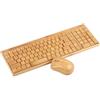 SHUAIGUO 2.4G Wireless Bamboo PC Tastiera e Mouse Combo Computer Tastiera Handcrafted Legno Naturale Plug and Play Giallo