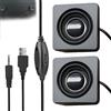 LEKEFETO Mini altoparlante portatile USB per desktop - TRS 3,5 mm, adesivo stereo nascosto