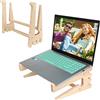 HuaLiSiJi Supporto Laptop Legno Supporto Legno Portatile, Universale Ergonomico Ben Ventilato, Bello, Salvaspazio (B)