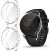 HOMTERN Confezione da 2 custodie compatibili con Garmin Venu 2 Plus, custodia flessibile in poliuretano termoplastico, antiurto, antigraffio, 43 mm, trasparente