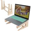HuaLiSiJi Supporto Laptop Legno Supporto Legno Portatile, Universale Ergonomico Ben Ventilato, Bello, Salvaspazio (A)