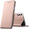 Verco case per Samsung Galaxy S21 Plus Cover, Custodia a Libro Pelle PU per Samsung S21+ 5G Booklet Protettiva [magnetica integrata], Rosa