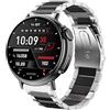 Blueshaweu Metallo compatibile con AMZSA Smartwatch,Cinturino in acciaio inossidabile compatibile con bracciale AMZSA GT88 1,52 pollici Smartwatch (nero-argento)