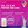travSIM USA, Canada Messico SIM Card | Rete T-Mobile | 50GB di dati per gli USA, 5GB per Canada e Messico | Chiamate ed SMS nazionali illimitati | Valido per 14 giorni
