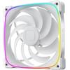 Geometric Future Squama GEO-S2503W-14S - Ventola RGB PWM da 140 mm, prestazioni e bilanciamento silenzioso, doppio anello di illuminazione, 5 V, 3 pin, indirizzabile RGB - PWM a 4 pin - Bianco