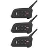 SolaMr V4 PLUS Interfono Moto Coppia, Bluetooth 5.1 Interfono Casco, Interphone Moto con Riduzione del Rumore CVC, Radio FM e Intercomunicazione a 4 vie per una Distanza di Fino a 1500 m - 3PACK