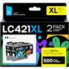 iNKPAD LC421XL Nero LC421 Cartuccia di inchiostro per Brother LC421 LC-421 Cartucce XL LC-421XLVAL Multipack Cartucce Compatibile per Brother DCP-J1050DW DCP-J1140DW