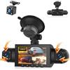 SIXTOP Dashcam Auto 360 Gradi 4 Canali, Telecamere 1080P Anteriori/Interne/Posteriori con 3 Schermo IPS, Supporto per Schede TF, Visione Notturna/Monitoraggio Parcheggio 24h/Sensore G/Looping Record