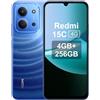 XIAOMI Redmi 15C - Smartphone da 4 + 256 GB, luce di luna blu, schermo da 6,9 120 Hz, MediaTek Helio G81-Ultr, fotocamera da 50 MP, 6000 mAh, nessun caricabatterie incluso