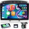 Techschermo [2+64G]Autoradio Android 13 per Peugeot 308 408 2007-2015 con Senza Fili Carplay & Android Auto - Radio Touchscreen da 9 Pollici con WiFi Mirror Link DSP FM/RDS Radio SWC+ Telecamera di Backup AHD