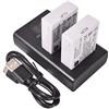 DSTE 2x LP-E8 Ricambio Batteria + Caricatore doppio USB con display LCD Compatibile per Canon EOS 550D,600D,650D,700D,Kiss X4,Kiss X5,Kiss X6i, Kiss X7i,Rebel T2i,T3i,T4i,T5i Digital Fotocamera