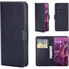 32ndShop 32nd Custodia a Portafoglio in Pelle PU per Motorola Edge 60 Pro, Case con Slot per Sched di Blocco RFID, Chiusura Magnetica e Supporto integrato - Nero