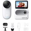 Insta360 GO 3S Pack Action (128GB) - Cam 4K per vlogging, POV a mani libere, montaggio magnetico, stabilizzazione, 140 minuti di autonomia, impermeabilità fino a 10 m, editing IA