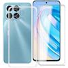 HGJTF Cover per Honor X8A (6.75) con 2 Pezzi Vetro Temperato Pellicola, Ultra Sottile Anti-Giallo Morbida TPU Silicone Anti Graffio Custodie per Honor X8A - Trasparente