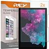 REY Pack 2X Pellicola salvaschermo per Microsoft Surface PRO 4 (12.3), Pellicole salvaschermo Vetro temperato, di qualità Premium Tablet