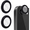 lasuroa 2pz Pellicola Protettiva Obiettivo Fotocamera per Telefono 16e, Antigraffio Anello in Metallo Vetro Temperato Cover Fotocamera Anti-Bolle Accessori per Smartphone (Nero)