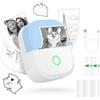 mafiti Mini stampante adesiva portatile termica senza inchiostro wireless Bluetooth stampante per telefono con disegno AI, per appunti di studio foto foto album diario etichetta adesiva