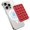 GONEZ Supporto magnetico a ventosa per telefono, vivavoce, in silicone, compatibile con iPhone MagSafe Phone Case, specchio doccia, supporto per telefono per selfie e video, rosso