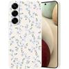 Guxira Cover Protettiva per Samsung Galaxy S25, Carino Floreale Design Custodia Antiurto Silicone Cover Antipolvere Protettiva Case per Samsung S25 - Rosa Blu