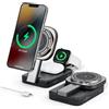 NEZART Stazione di Ricarica 3 in 1 per Apple Watch e iPhone, Stazione di Ricarica Induttiva per iPhone 16 15 14 13 12, per Apple Watch 10/9/Ultra/8/7/6/SE/5/4/3