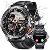 SLOKSFil Smartwatch Uomo con ET/HRV/SIRI, 1,43 AMOLED con Chiamate Bluetooth Militare Orologio Intelligente Fitness/24H Cardiofrequenzimetro SPO2/100+ Modalità Sport/IP68Impermeabile /Sonno/per iOS Android