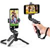 Zeadio smartphone stabilizzatore e treppiede Combo, supporto di 360 gradi rotazione + treppiede portatile multifunzionale per Tutti gli smartphone Iphone e Android