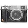 MUZIRI KINOKOO Custodia Fuji X100VI in Pelle PU, Mezza Custodia Protettiva Compatibile per Fotocamera Fujifilm X100VI Facile da Trasportare - con Fondo Apribile e Design con Impugnatura - Nero