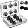 eModwey 6 Paia Gommini Cuffie, Gommini Auricolari in Silicone e Memory Foam per Cuffie In-Ear, Compatibili con Nozzle da 5-6 mm, Include Misure S/M/L,per Isolamento Acustico e Comfort Duraturo